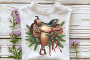 Watercolor Western Christmas Clipart, an Illustration by CraftArtStudio (Thumbnail 4 of 6)