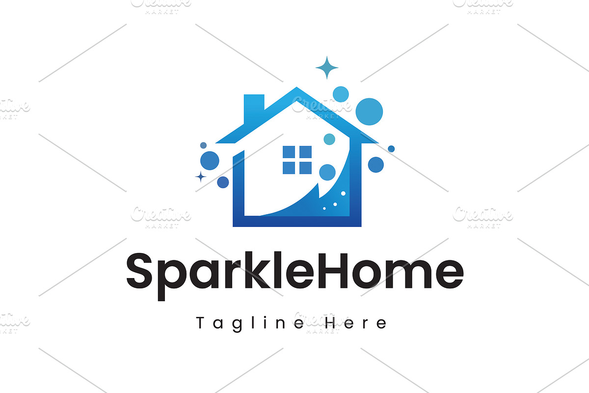 Sparkle Home Cleaning Logo Design