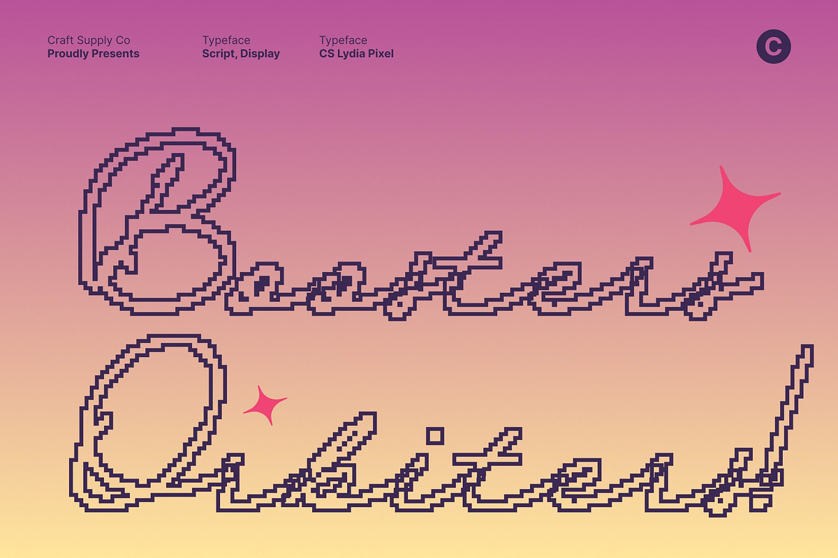 CS Lydia Pixel, a Script Font by Craft Supply Co. (Photo 5 of 8)