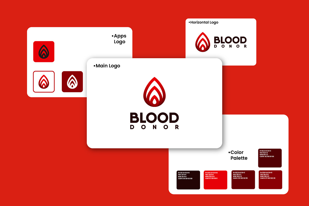 Set of Blood Donor Logo designs, a Branding & Logo Template by Lucky Creative (Photo 3 of 5)