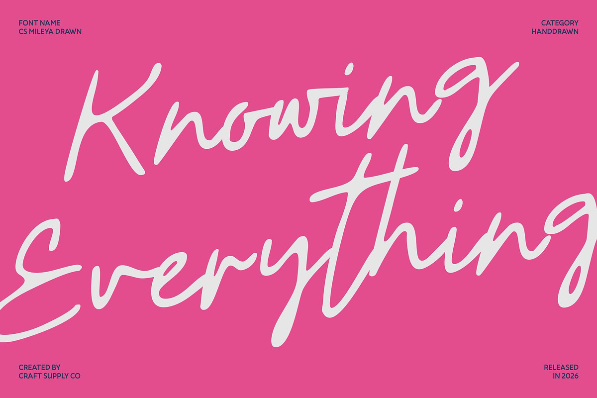 CS Mileya Drawn, a Script Font by Craft Supply Co. (Photo 2 of 8)