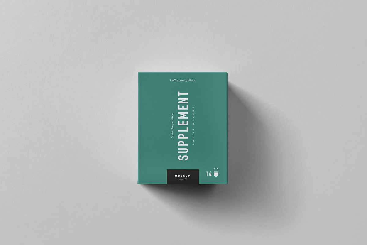 Supplement Jar & Box Mock-up 2, a Cups & Container Mockup by Yogurt86 (Photo 9 of 10)