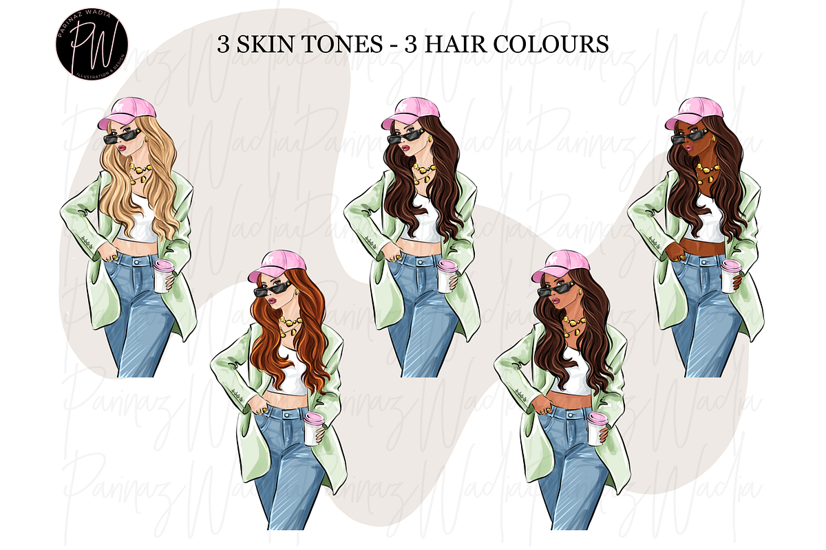 Fashion girls 60 clipart PNG, a Person Illustration by Parinaz Wadia Design (Photo 4 of 11)