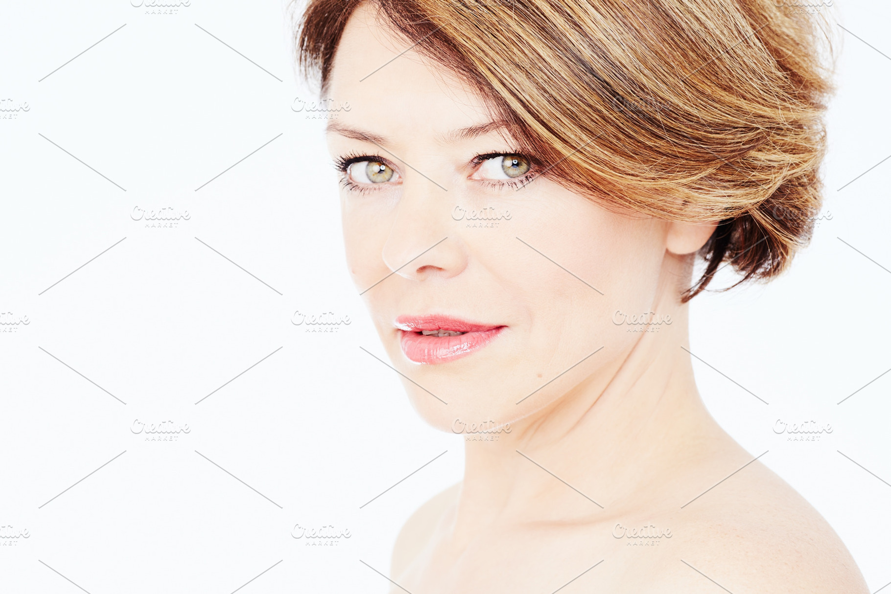 Mature woman face stock photo containing 40s and anti-aging, a Beauty & Fashion Photo by Sergey Furtaev