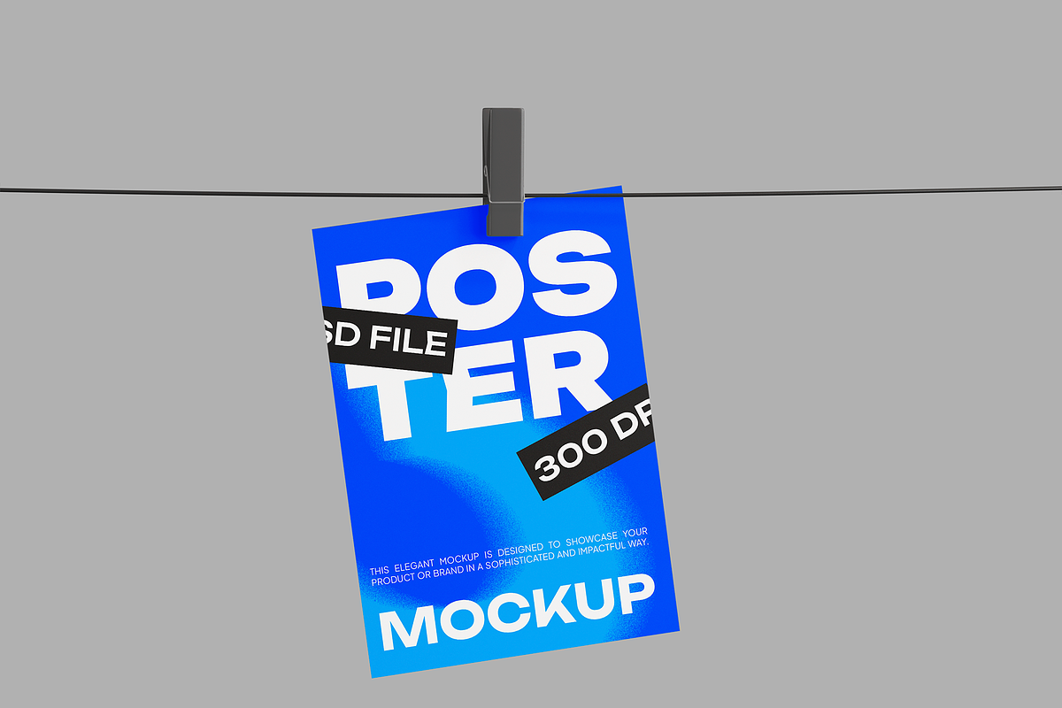 Poster with Pin Mockup, an Advertising Mockup by Permadi Creative (Photo 2 of 3)