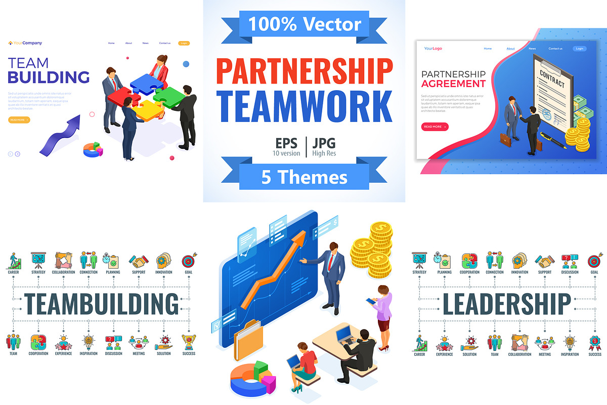 Partnership and Business Teamwork, a Finance Illustration by TAlex (Photo 1 of 6)