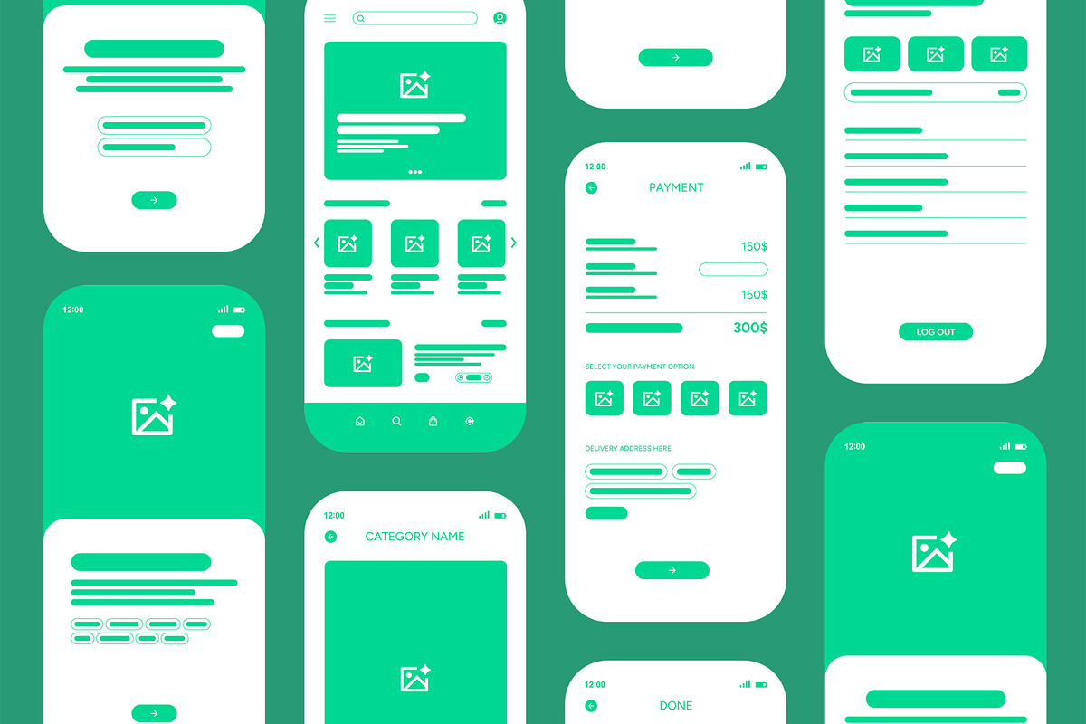 Mobile App Wireframe Layout, a Wireframe Template by ContestDesign (Photo 1 of 3)