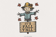 It’s Fall Y’all PNG, Scarecrow, an Illustration by SharpMarketplace (Thumbnail 1 of 9)