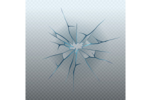 Realistic glass crack isolated, a Texture Illustration by Things for designers