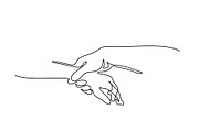 Holding man and woman hands, a Person Illustration by Valenty