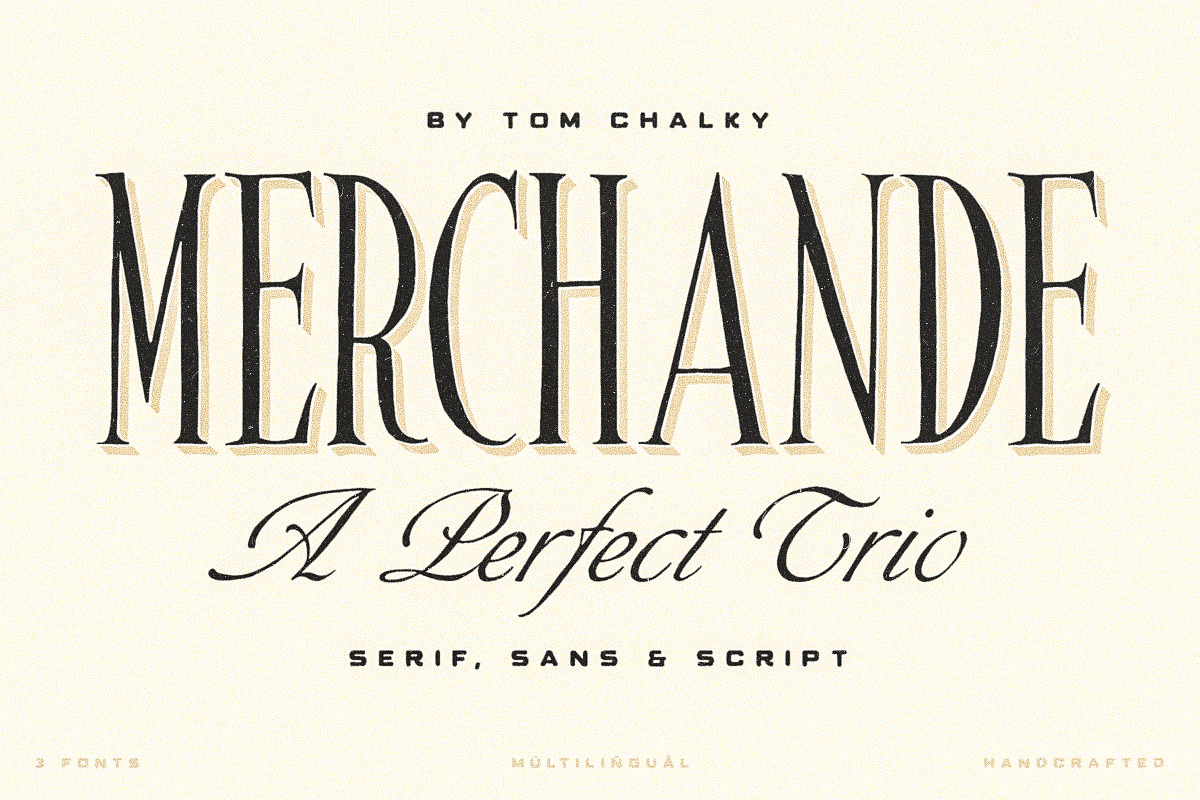 Merchande - Vintage Font Trio, a Font by Tom Chalky (Photo 1 of 11)