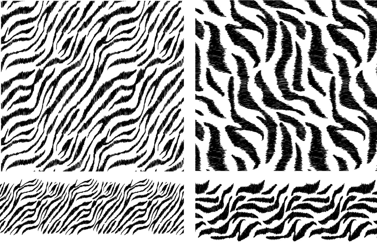 Set of "wild" patterns and borders preview 3