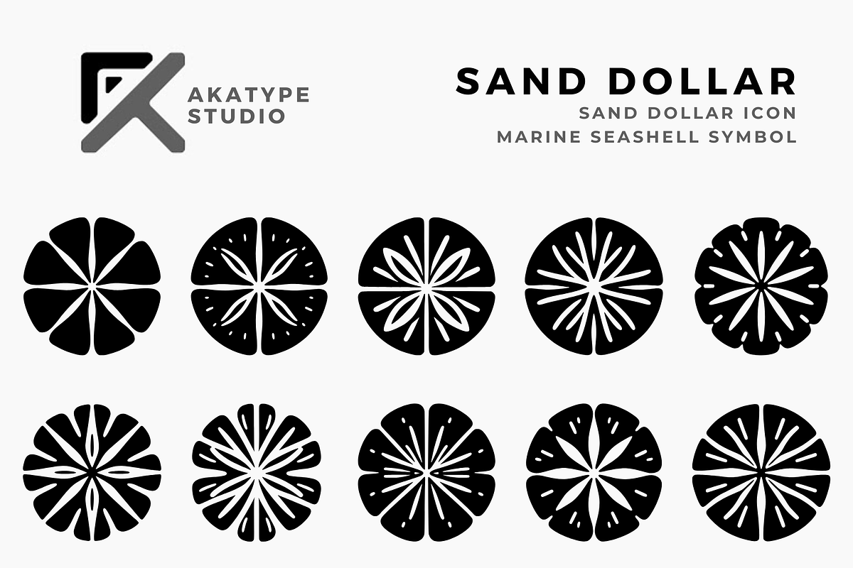 Sand Dollar Icon Vector, a Solid Icon by Akatype Studio (Photo 1 of 3)