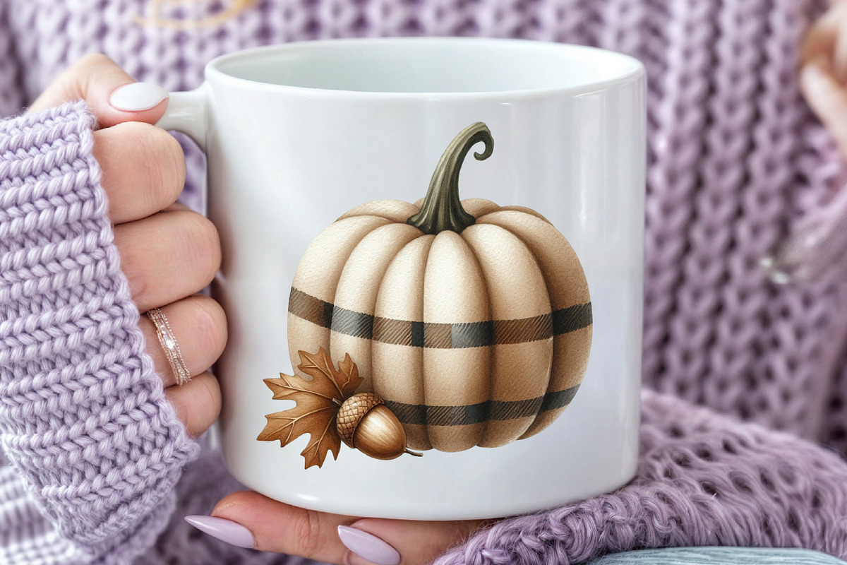Autumn Plaid Pumpkin Clipart, an Illustration by Rose Art (Photo 6 of 7)