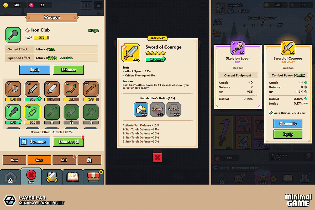 GUI Pro - Minimal Game Light, an UI Kit Template by LAYERLAB (Photo 29 of 51)