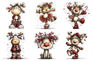 Funny Christmas Reindeer Clipart, an Illustration by Daily.Designs (Thumbnail 5 of 8)