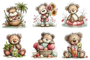 Whimsical Summer Teddy Bear Clipart, an Illustration by Dream Creation (Thumbnail 5 of 6)