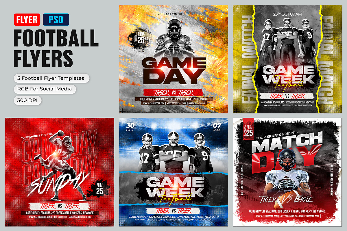 5 Football Flyer Templates