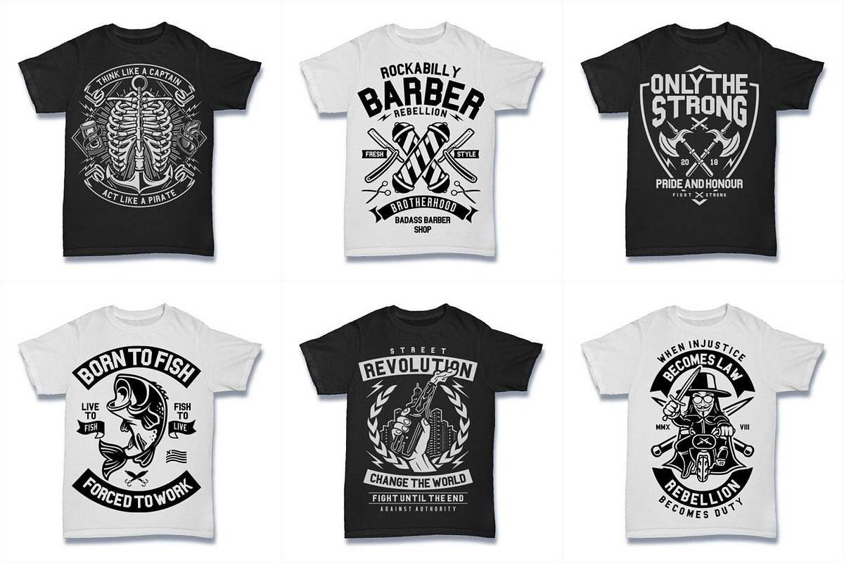 100 Vector Tshirt Designs ( B/W ), an Illustration by roach_graphic (Photo 13 of 20)
