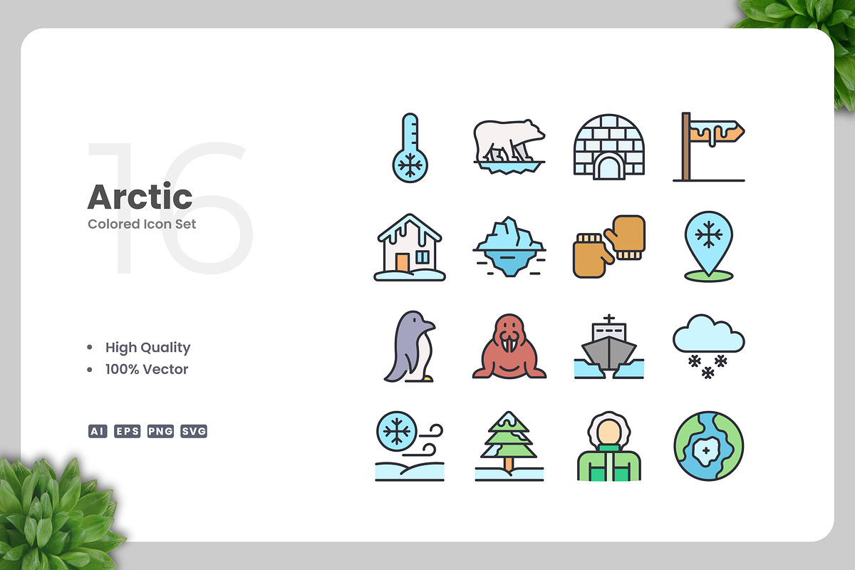 Arctic Colored Icons, an Icon by Upnowgraphic