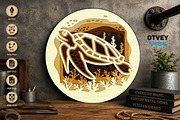 Sea Animals Mandala 3D Layered 6, an Animal Illustration by OTVEY DESIGN (Thumbnail 5 of 7)