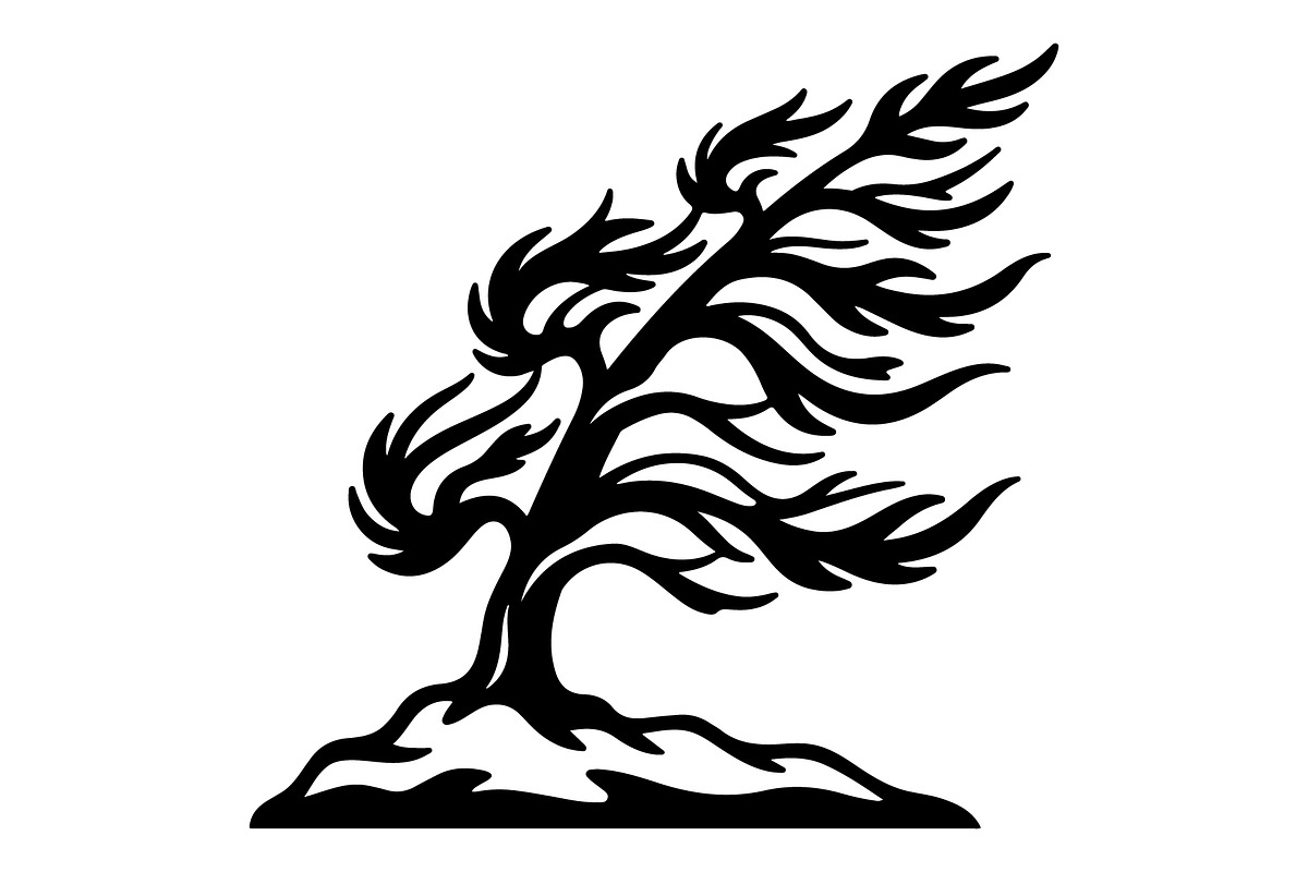 Windblown Tree Silhouette, an Object Graphic by Gfx_Store (Photo 2 of 16)