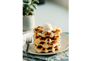 Ricotta cheese chaffles or waffles, a Food & Drink Photo by Fascinadora