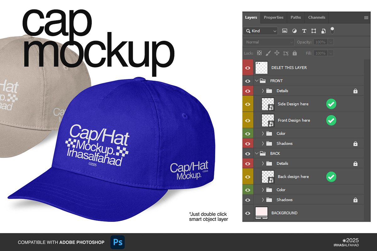 Premium Hat Mockup | Easy to Use, a Hat Mockup by Irhasalfahad (Photo 2 of 3)