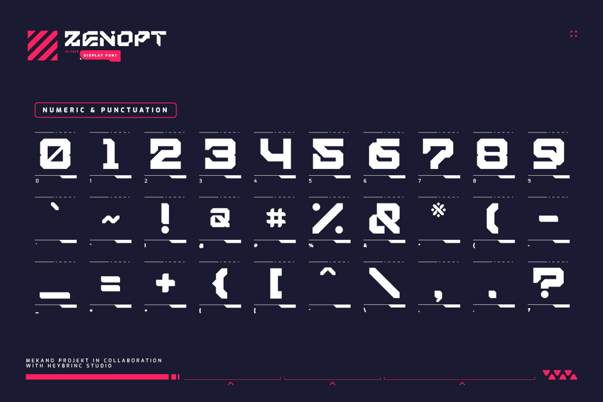 Zenopt Futuristic Font, a Sans Serif Font by Heybrinc Studio (Photo 2 of 5)