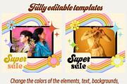 Retro Rainbow Canva Templates for IG, a Social Media Template by Dear Darling Design (Thumbnail 10 of 13)