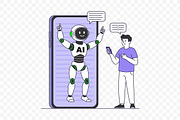 AI Chatbot Conversation Illustration, a Technology Illustration by Partikusi Design (Thumbnail 3 of 3)