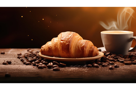 buttery puff croissan food ai, a Background Photo by pikepicture