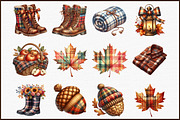 Watercolor Plaid Autumn Clipart, an Illustration by Sublimation Artist (Thumbnail 3 of 6)