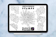100 procreate chrysanthemum stamps, a Brush Add-On by Arts For Peace (Thumbnail 6 of 9)