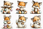 Whimsical Funny Easter Fox Clipart, an Illustration by Craft Nest (Thumbnail 4 of 11)