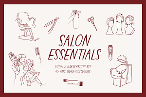 Salon & Barbershop Illustrations, a Work Illustration by Miriam Furniss Designs