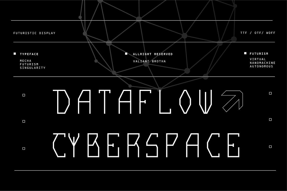 VB Skyfulz - Futuristic Display Font, a Serif Font by VALIANTBROTHA (Photo 9 of 11)