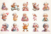 Quirky Grandma Love Ice Cream Clipar, an Illustration by Rose Art (Thumbnail 2 of 7)