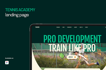 Tennis Academy Landing Page Template