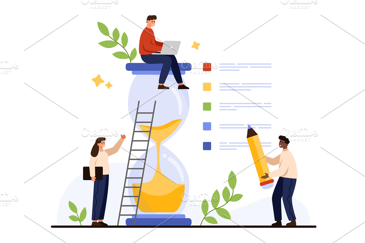 Time Management and Productivity, a Finance Illustration by Flashvector