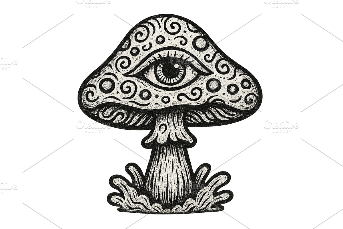 Intricate mushroom illustration, an Illustration by ZinetroN