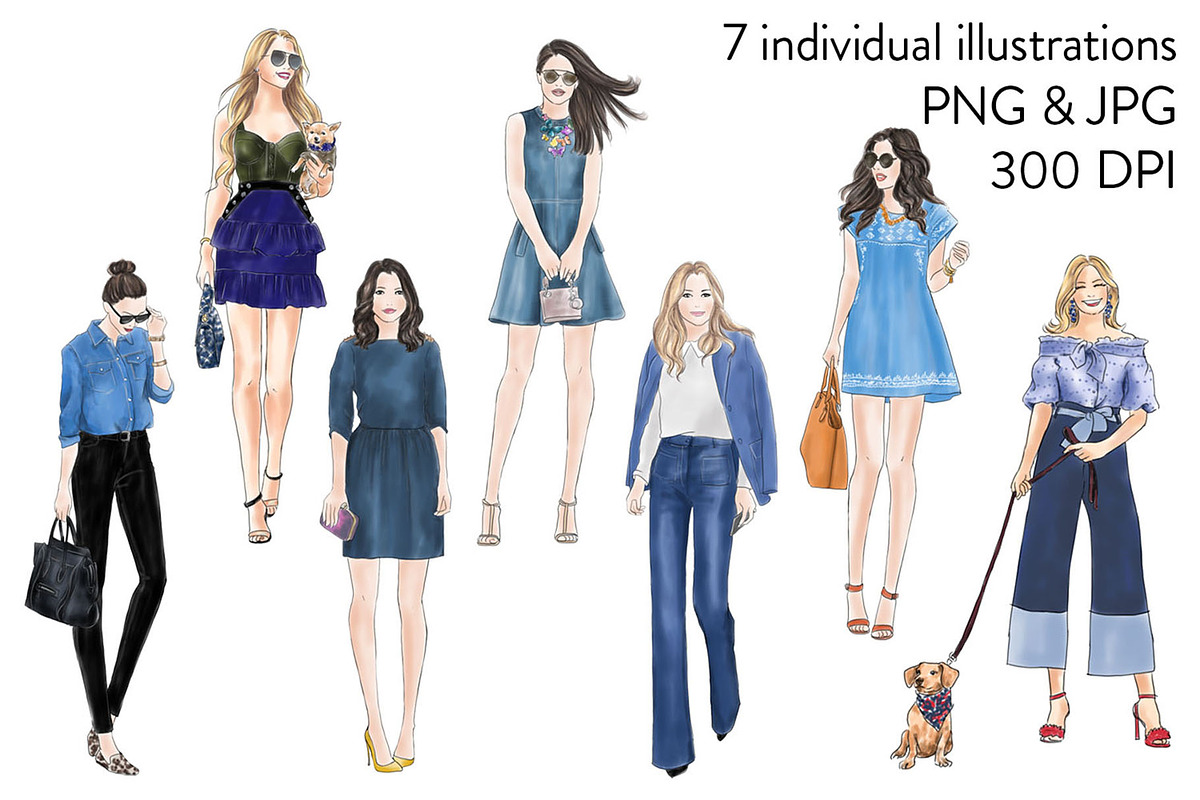 Girls in Denim - Light Skin, a Person Illustration by Parinaz Wadia Design (Photo 2 of 4)