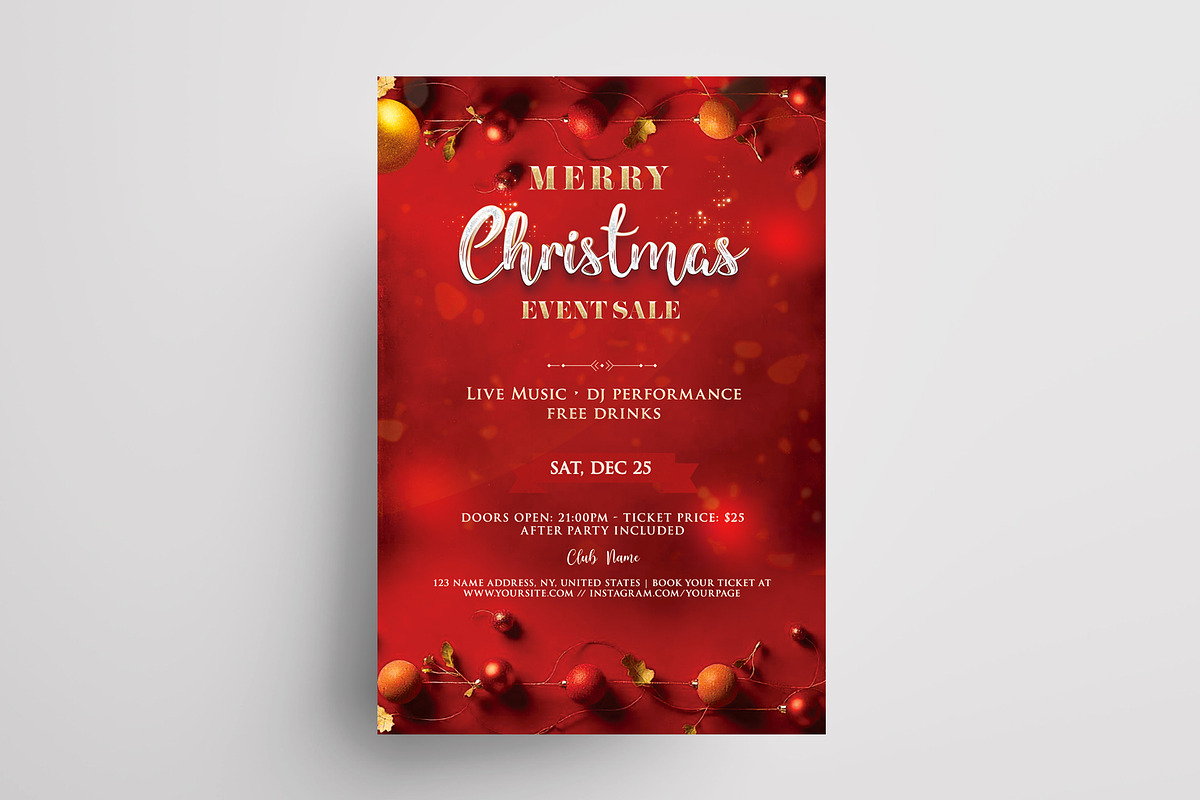Christmas Sale Event - Flyer Design, a Flyer Template by PixelsDesign (Photo 3 of 3)