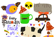 Cartoon Set With Halloween Elements, a Seasonal Illustration by Maria Starus (Thumbnail 1 of 3)