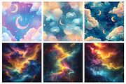 Whimsical Celestial Digital Paper, a Texture Illustration by RobertsArt (Thumbnail 5 of 7)