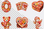 Vintage Cute Valentine's Day Clipart, an Illustration by SVGArt (Thumbnail 4 of 8)