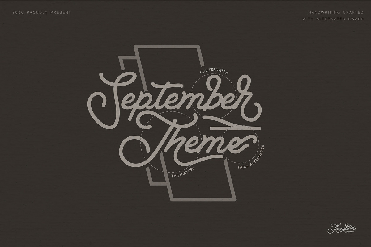 Thequilla - Monoline Script Font, a Script Font by Rometheme Std (Photo 3 of 7)