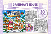 Grandma’s Winter House Coloring Book, a Seasonal Illustration by HueNestify (Thumbnail 1 of 4)