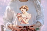Vintage Valentines Woman Clipart, an Illustration by designcity5 (Thumbnail 4 of 5)