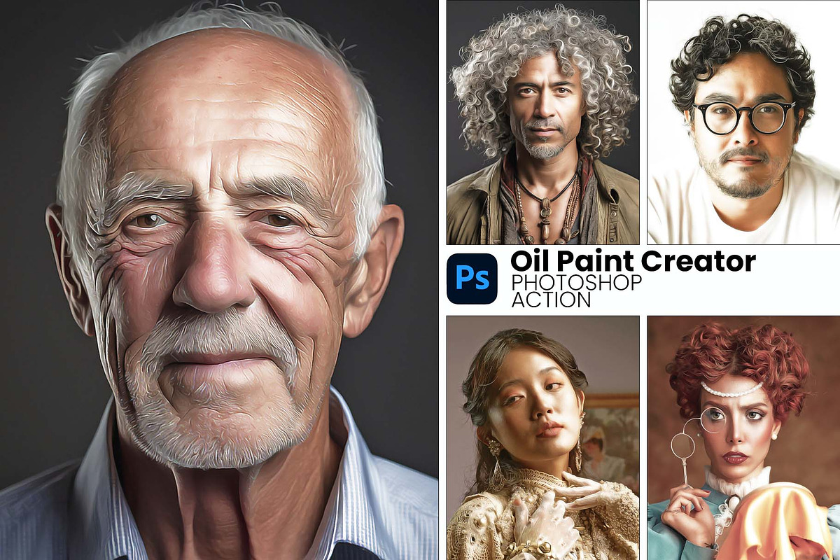 Oil Paint Creator Photoshop Action, an Action Add-On by MRI STUDIO (Photo 1 of 14)